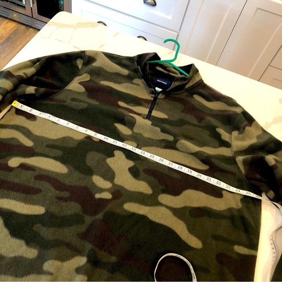 Basic Editions Men’s Green Tan Camo Fleece 1/4 Zip Pullover Outdoors Cozy Sz XXL - Picture 8 of 8